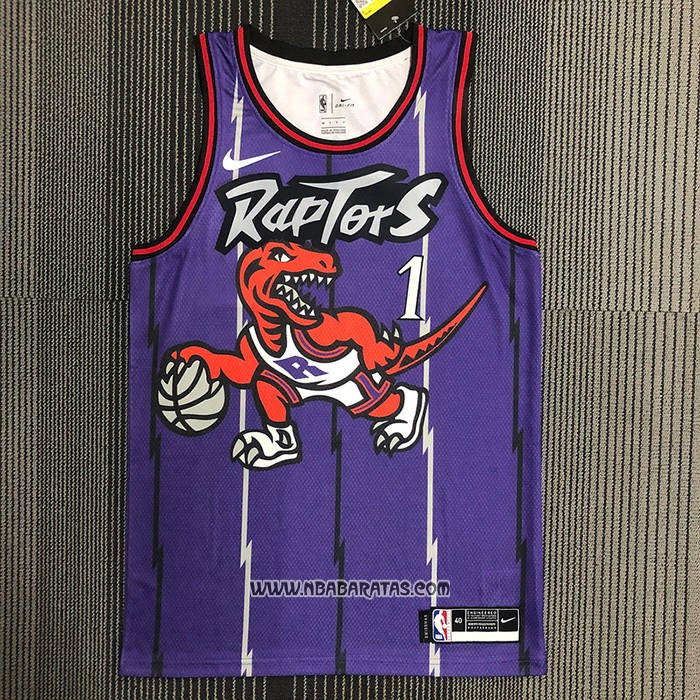 Camiseta Toronto Raptors Tracy Mcgrady #1 Classic Edition Violeta